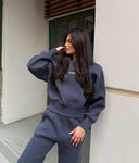 Дамски ватиран сет Relaxed Fit / Dark Graphite