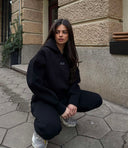Дамски ватиран сет Relaxed Fit / Black