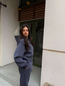 Дамски ватиран сет Relaxed Fit / Dark Graphite