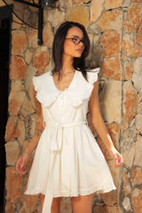 Рокля La La Linen / White