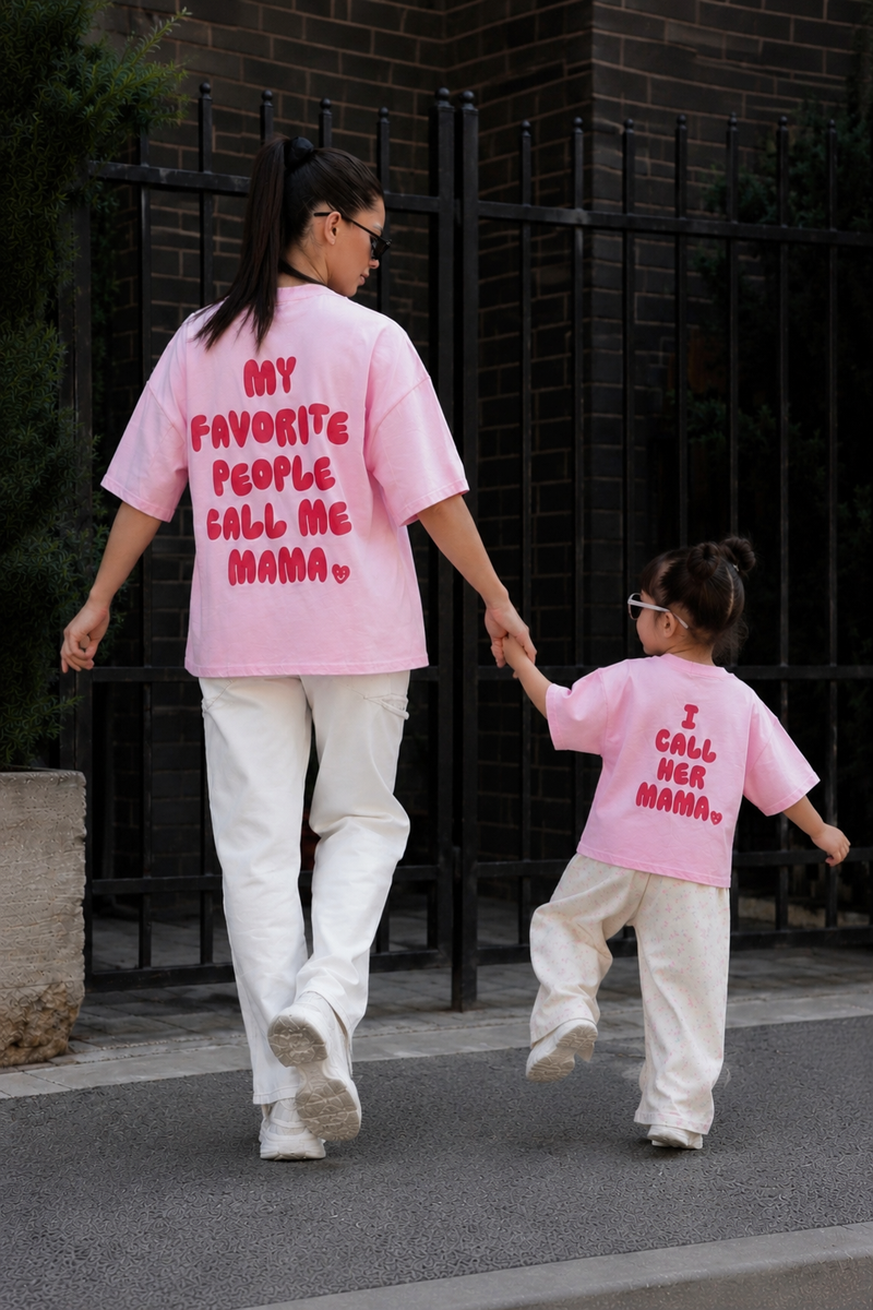 Kids' T-shirt I call her mama / Pink Lollipop