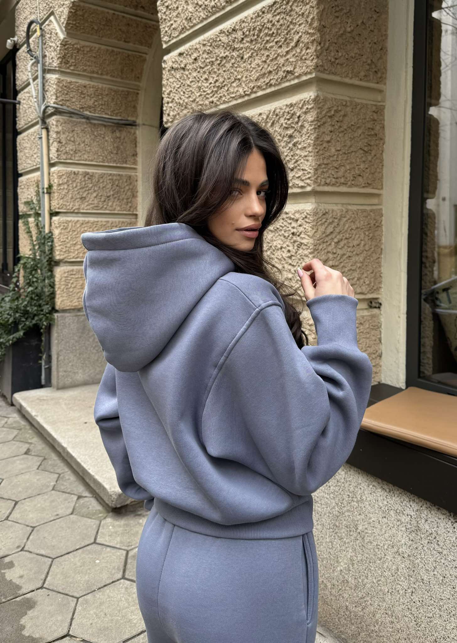 Дамски ватиран сет Relaxed Fit / Misty Grey