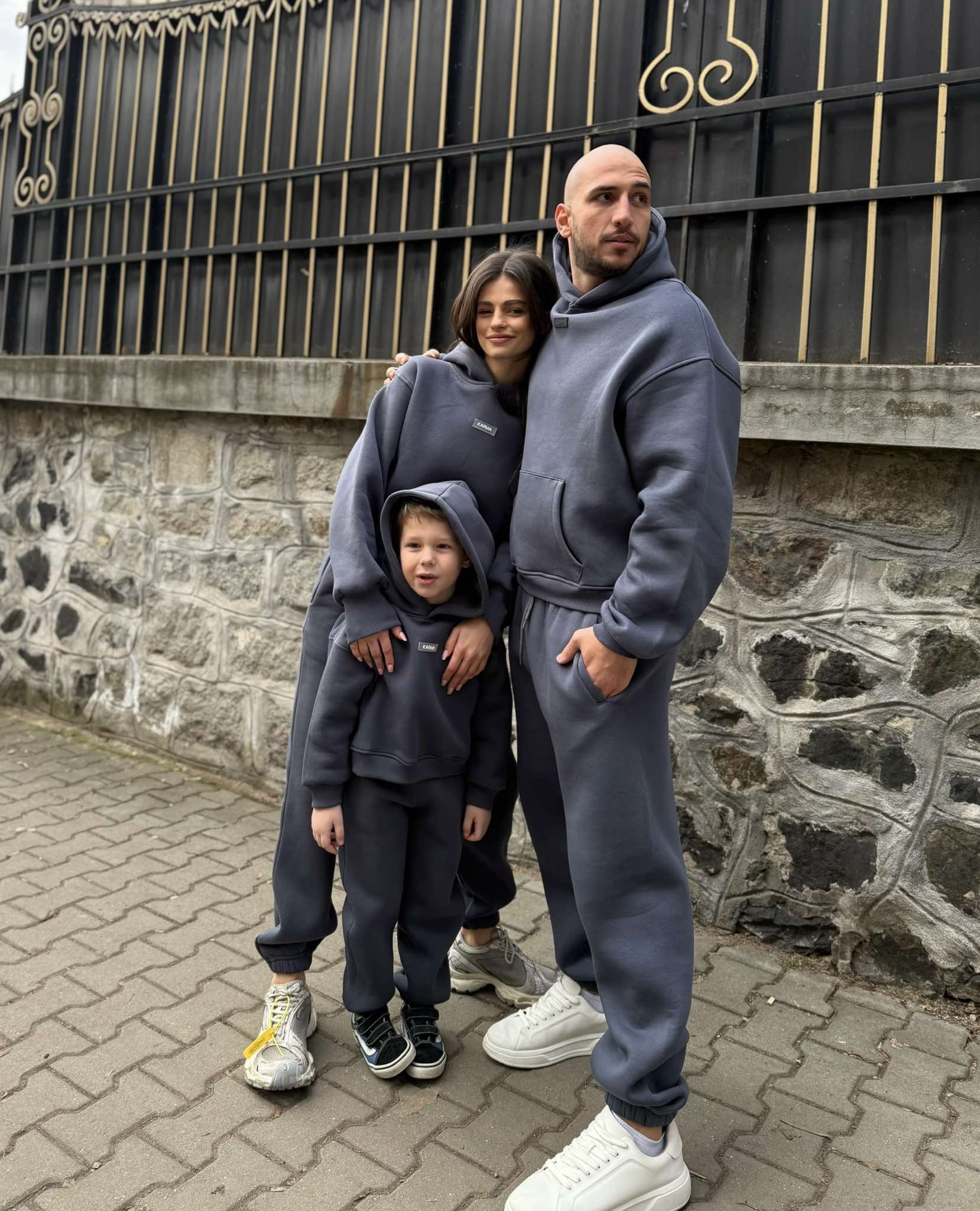 Дамски ватиран сет Relaxed Fit / Dark Graphite