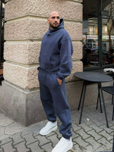 Мъжки ватиран сет Relaxed Fit / Dark Graphite