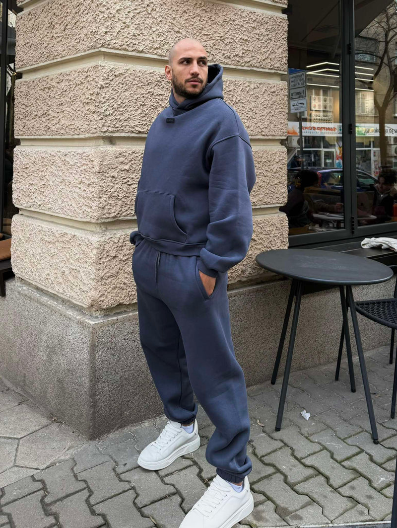 Мъжки ватиран сет Relaxed Fit / Dark Graphite