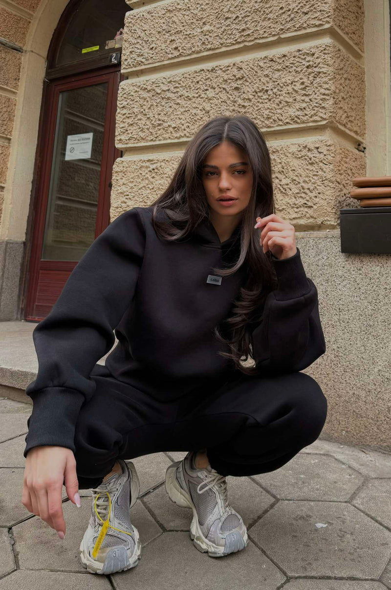 Дамски ватиран сет Relaxed Fit / Black