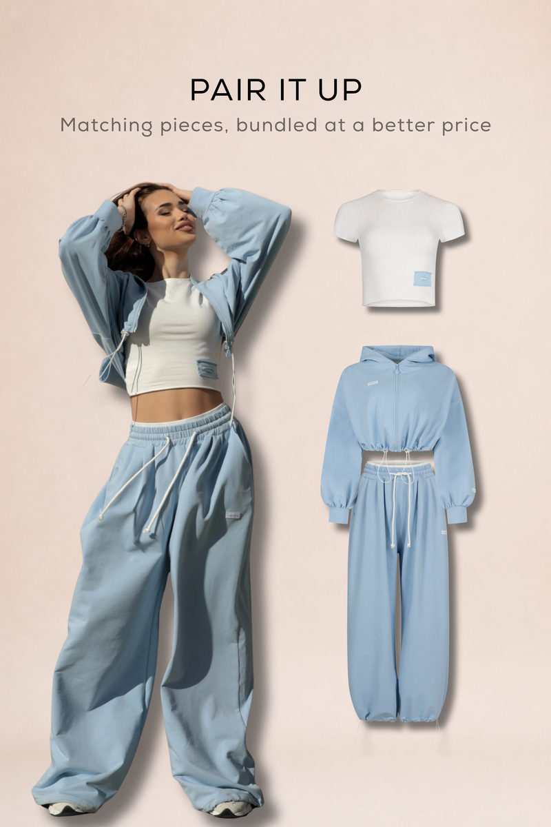 Сет 2 части Effortless + KARMA crop top / Baby Blue