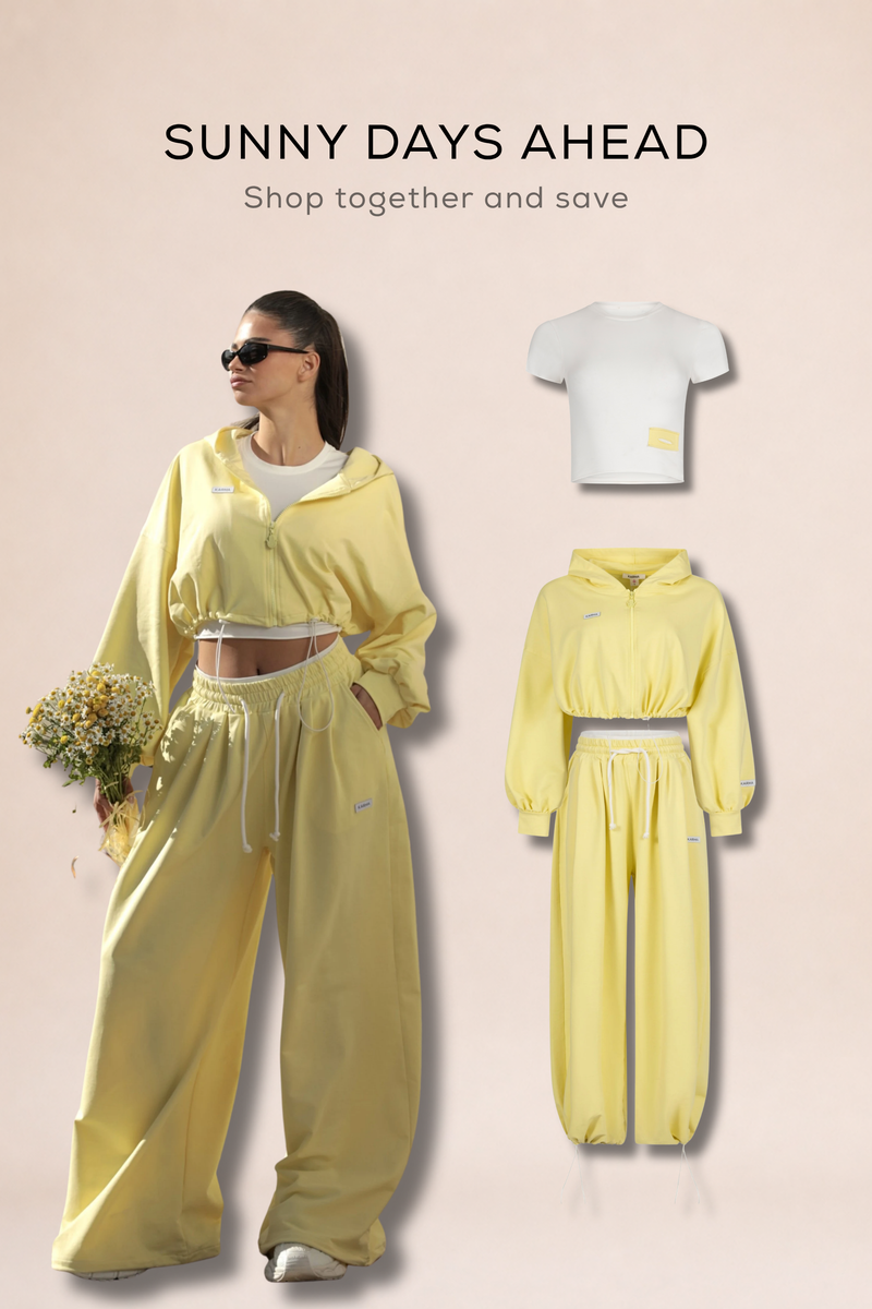 Сет 2 части Effortless + KARMA crop top / Soft Yellow