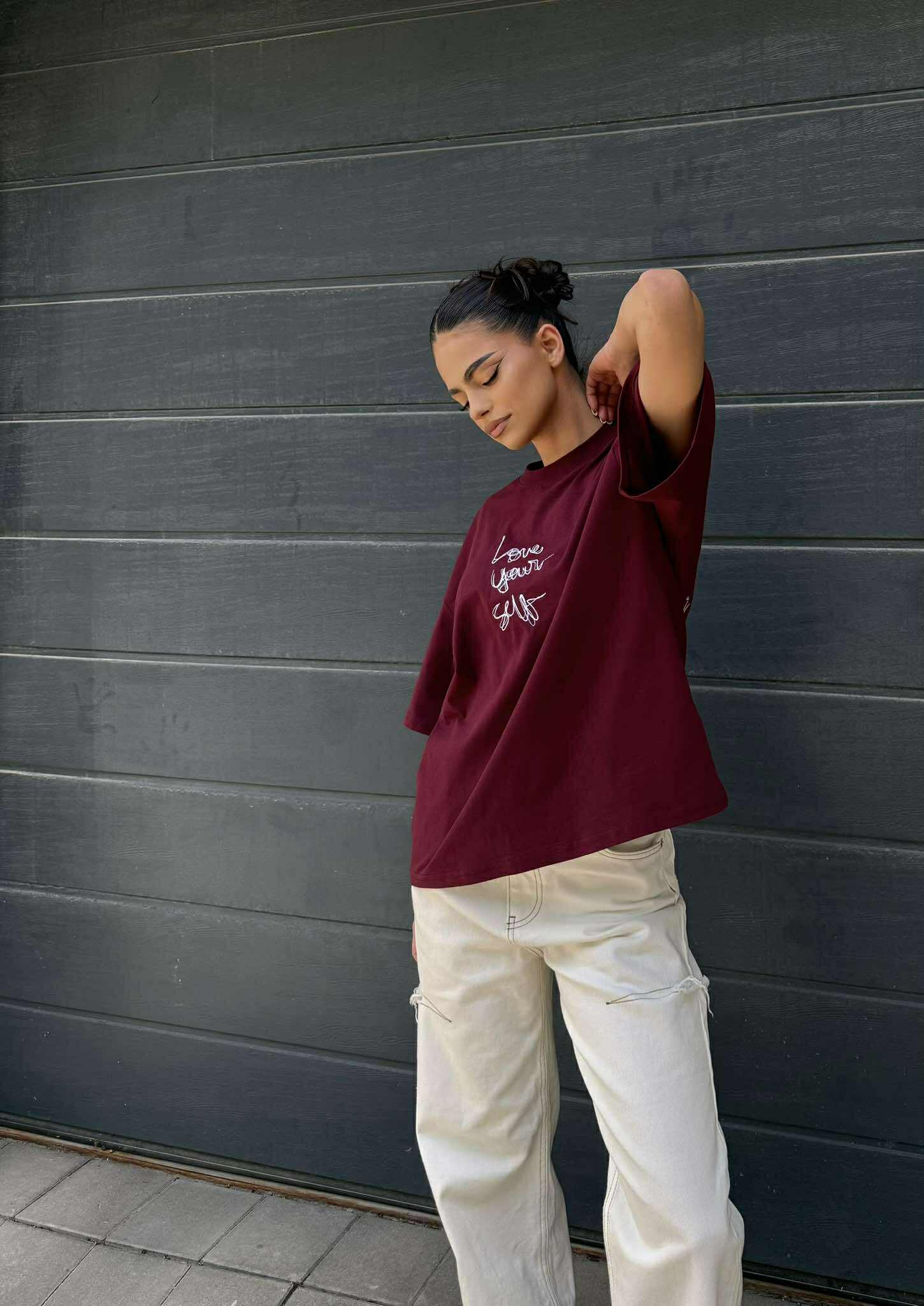 T-shirt Love Yourself / BURGUNDY