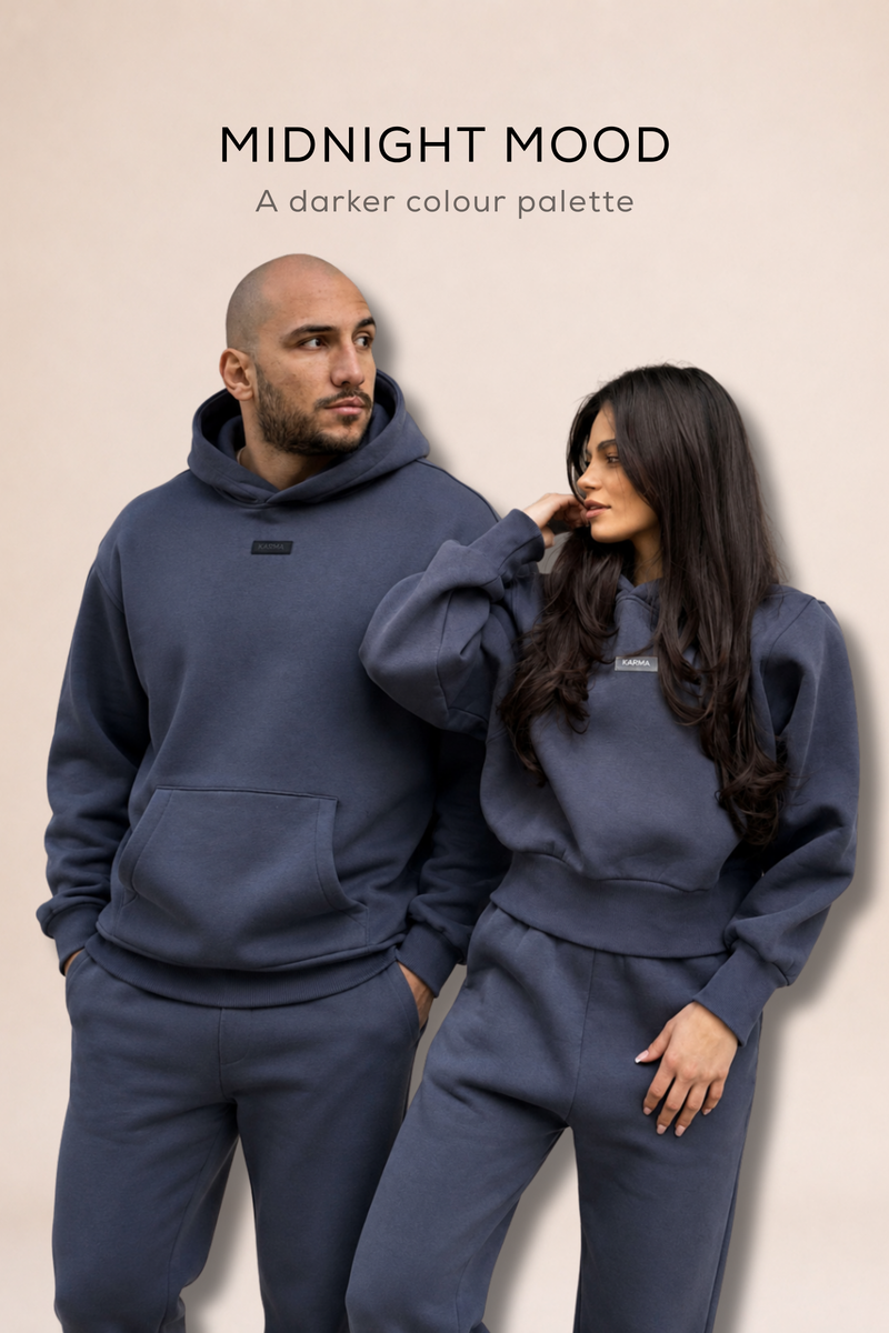 Мъжки ватиран сет Relaxed Fit + Дамски ватиран сет Relaxed Fit / Dark Graphite