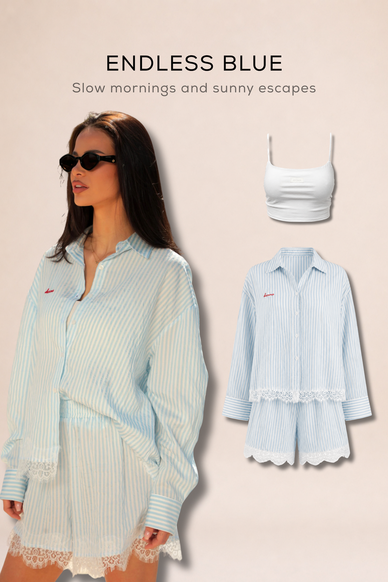 Топ KARMA Basic + Сет She is art / Baby Blue
