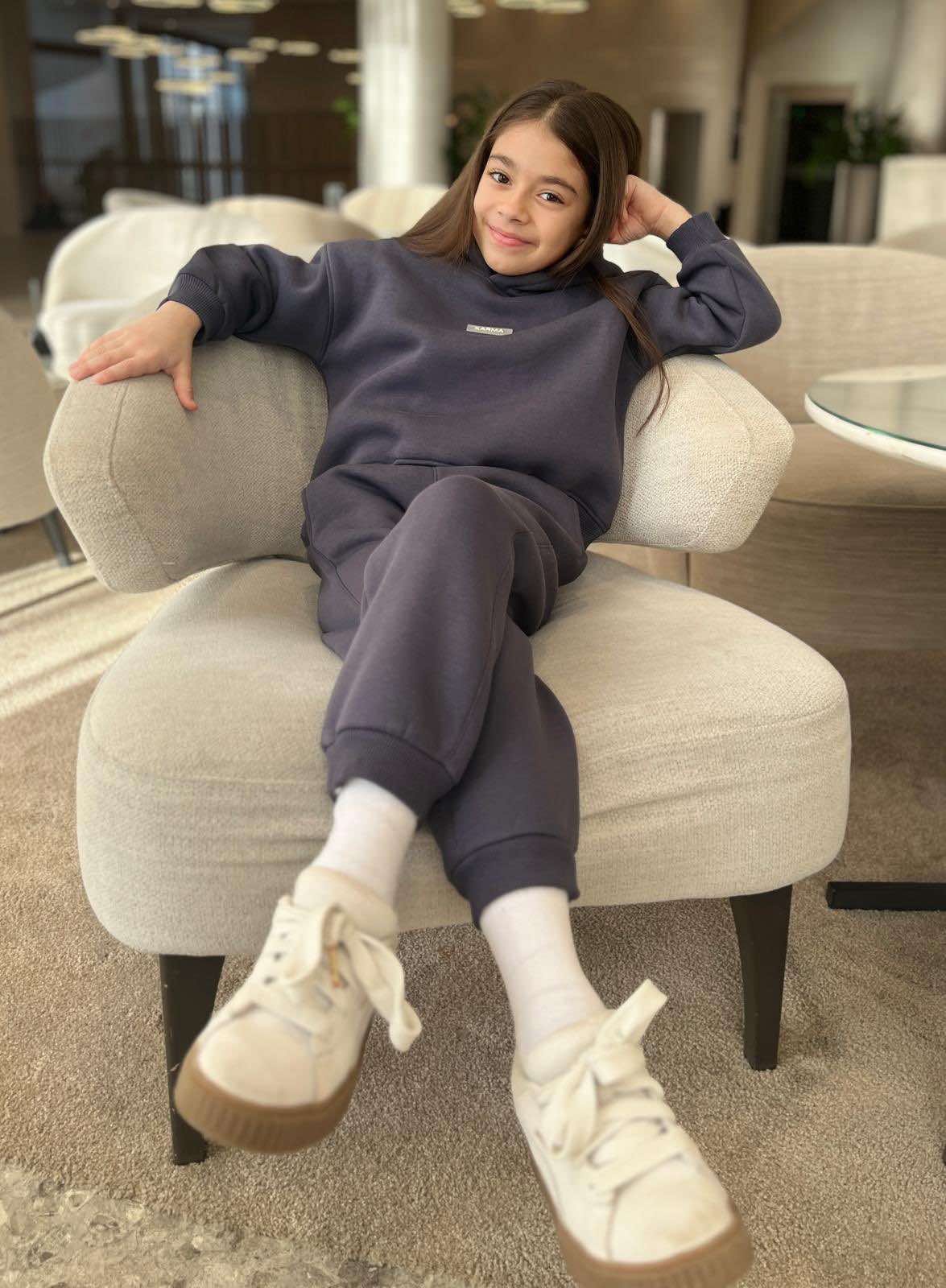 Детски ватиран сет Relaxed Fit / Dark Graphite